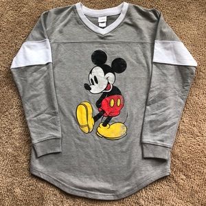 Disney Micky V-Neck Gray/White  Sweater